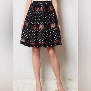 Anthropologie Plenty by Tracy Reese Black Polka Dot Overlay on Pink Size 6